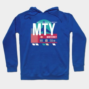 Monterrey, Mexico (MTY) Airport Code Baggage Tag Hoodie